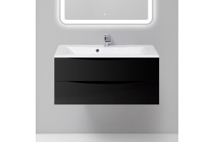 Тумба с раковиной BelBagno Marino 100 nero lucido
