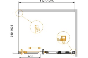 Душевой уголок Cezares Duet Soft AH 1 120/100 C Cr - 3