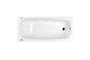 Акриловая ванна Whitecross Layla 180х80 белая хром с гидромассажем