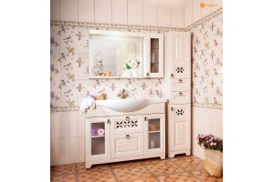 Шкаф-пенал Бриклаер Кантри 35 бежевый дуб, с бельевой корзиной - 3