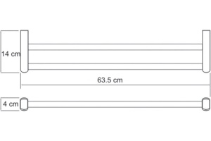 Полотенцедержатель двойной Wasserkraft Berkel 63.5 хром - 3