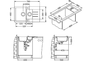 Мойка кухонная Alveus Rock Granital 70 concrete - 3