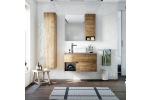 Тумба с раковиной STWORKI Карлстад 90 дуб рустикальный, роверелла, с отверстием для смесителя в столешнице - 2