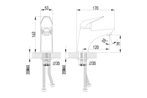 Смеситель для раковины Lemark Poseidon хром (LM4206C) - 2