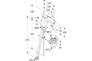 Смеситель Kludi Pure&Easy для раковины 372890565 - 3