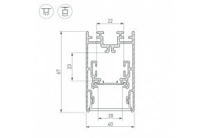 Профиль с рассеивателем Arlight S2-LINE-4067-2500 ANOD+OPAL 021172 - 3