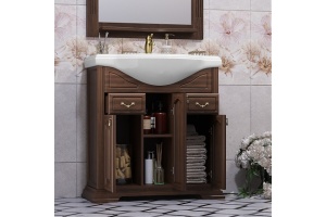 Тумба с раковиной Opadiris Риспекто 80 темное дерево - 2
