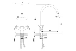 Смеситель для кухонной мойки Lemark plus Spirit хром (LM1905C) - 2