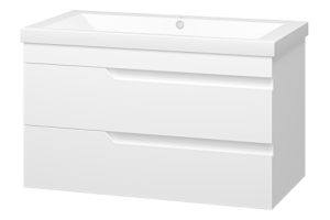 Тумба под раковину Misty Софт 90 белая глянцевая
