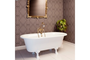 Ванна из искусственного камня Фэма Феррара 2 белая, белые ножки - 2