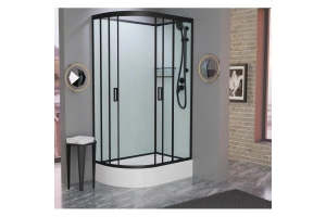 Душевая кабина Frank 120х80 правая черная стекло прозрачное - 2