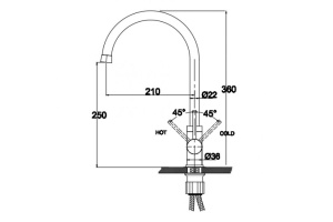 Смеситель Kaiser Merkur 26344 для кухонной мойки - 2