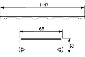 Решетка TECE TECEdrainline Lines 6 015 21 150 см матовая - 3