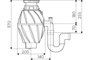 Измельчитель отходов Omoikiri Nagare 500 - 2