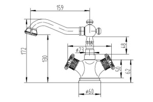 Смеситель Zorg Antic A 7009U-SL для раковины - 2
