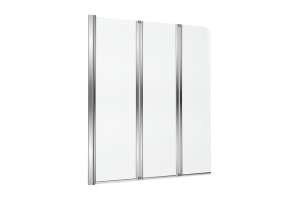 Шторка на ванну Excellent Fliper 120х140 профиль хром стекло прозрачное