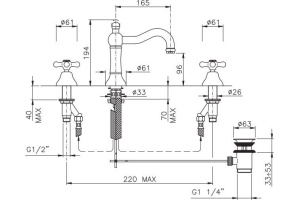 Смеситель для раковины Nicolazzi Nuova Brenta темная бронза (2509DB) - 3