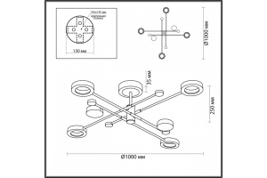 Потолочная светодиодная люстра Odeon Light Midcent Denzel 4321/55CL - 3
