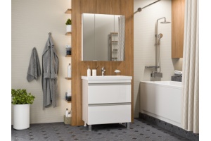 Тумба под раковину Misty Ингрид 75 белая глянцевая - 3