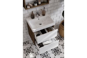 Комплект мебелии Aquaton Сканди 55 белый - светлое дерево - 2