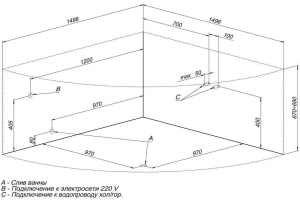 Акриловая ванна Aquanet Malta 149.3x149.6 см (00204003) - 2