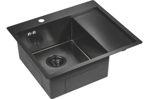 Мойка кухонная Paulmark Flank L 59 темный хром - 2