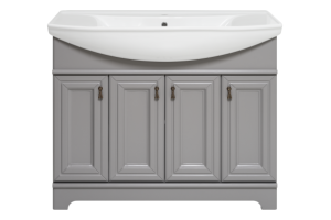 Тумба с раковиной Misty Лувр 105 серая глянцевая