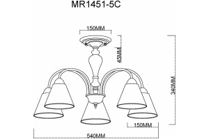 Люстра на штанге MyFar Anna MR1451-5C - 3