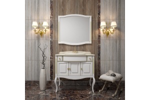 Зеркало Opadiris Лаура 100 белое с патиной - 3