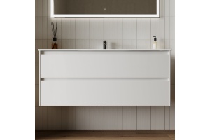 Тумба с раковиной Sancos Cento 120 см белый глянец