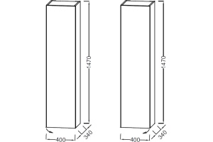 EB1850G-E70 Колонна 40 см, шарниры слева, серая внутренняя отделка, отделка меламин - 2
