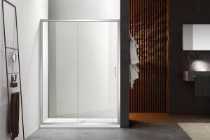 AQ ARI RA 12020CH Душевая дверь двухэлементная, раздвижная1200x2000 профиль хром, стекло прозрачное - 3