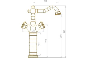 Смеситель для раковины Bronze de Luxe Royal бронза (10219/1) - 3
