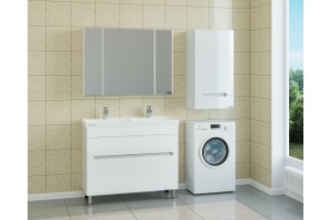 Комплект мебели Санта Лондон с двойной раковиной 100 белый 