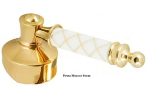 Смеситель на борт ванны Boheme Murano золото с белым - 2