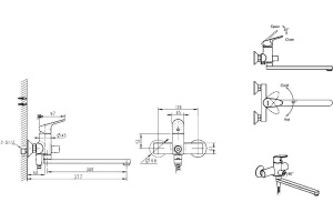 Душевой комплект Bravat Drop F00409C 2 в 1 - 3