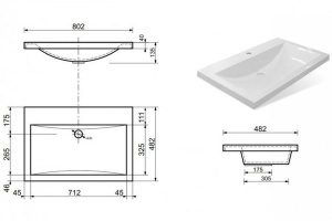 Мебельная раковина Misty Монако 80 белая глянцевая - 3