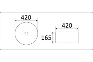 Раковина накладная CeramaLux NC 42 см белый/серебро (C1056)  - 2