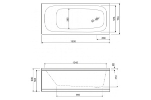 Акриловая ванна Cezares Eco 150x70 (ECO-150-70-60-SET) - 3