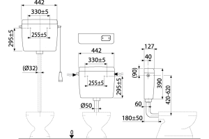 A94 Универсальный бачок для унитаза ALCA UNI Старт/Стоп - 2