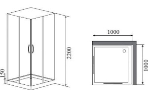 Душевая кабина Timo Nura 100x100 см (NURA H-516) - 2