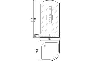 Душевая кабина с поддоном River Dunay 100/24 MT (10000000183) - 3