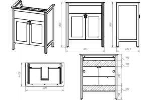 Тумба с раковиной Misty Адель 70 белая матовая - 3