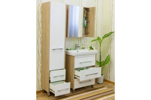 Мебель для ванной Sanflor Ларго 70 вяз швейцарский, белая - 3