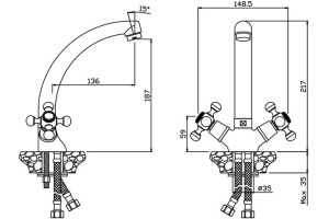 Смеситель Olive'S Girona 01430GR для кухонной мойки - 2