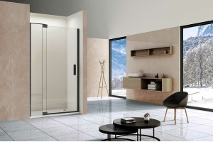 Душевая дверь Vincea Extra 80х90 черная стекло прозрачное - 2