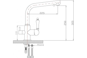 Смеситель Zorg Sanitary ZR 313 YF-33 BLACK для кухонной мойки - 2