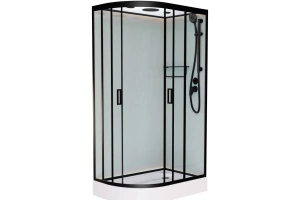 Душевая кабина Frank 120х80 правая черная стекло матовое