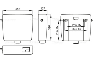 A93 Универсальный бачок для унитаза ALCA UNI DUAL - 2