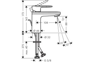 Смеситель для раковины Hansgrohe Vernis Blend с донным клапаном хром - 3